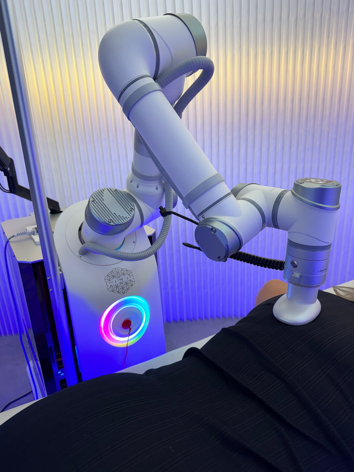 AI motion bed with robotic arm